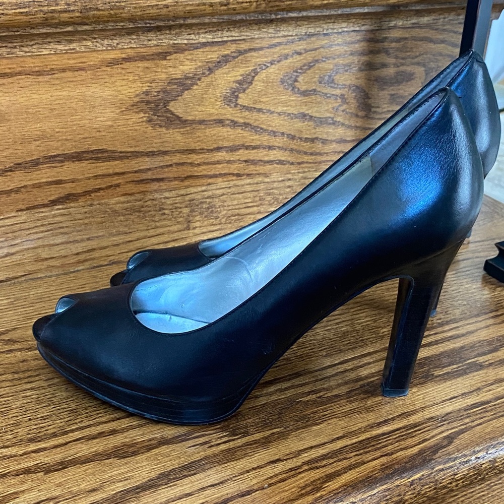 Elegant Black Peep-Toe Heels